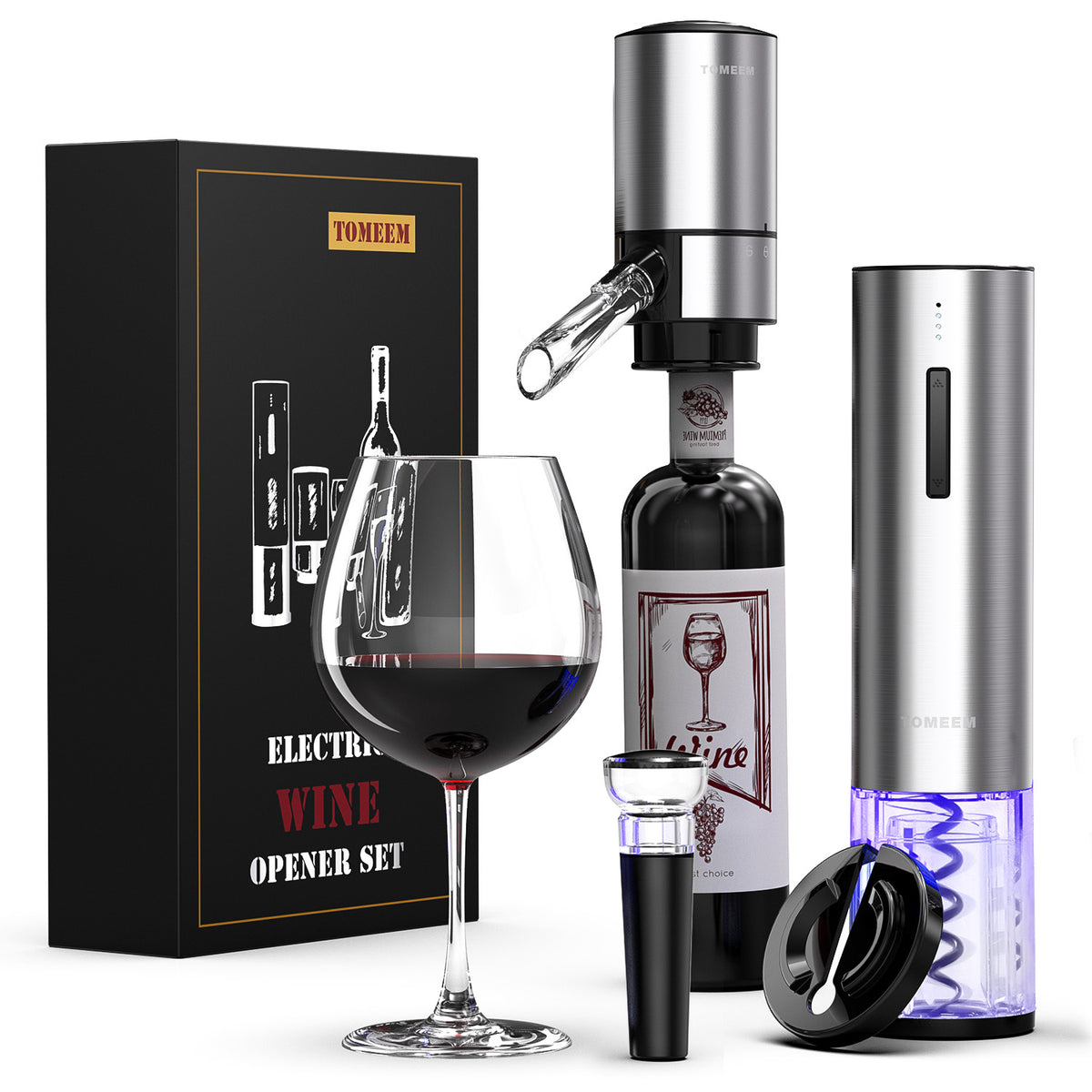 TOMEEM 4-in-1 Electric Wine Opener With Electric Decanter